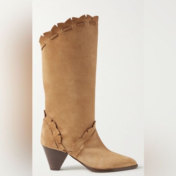 Isabel Marant Leesta Scalloped Topstitched real Suede Boot. New. 40/9 - Picture 1 of 16